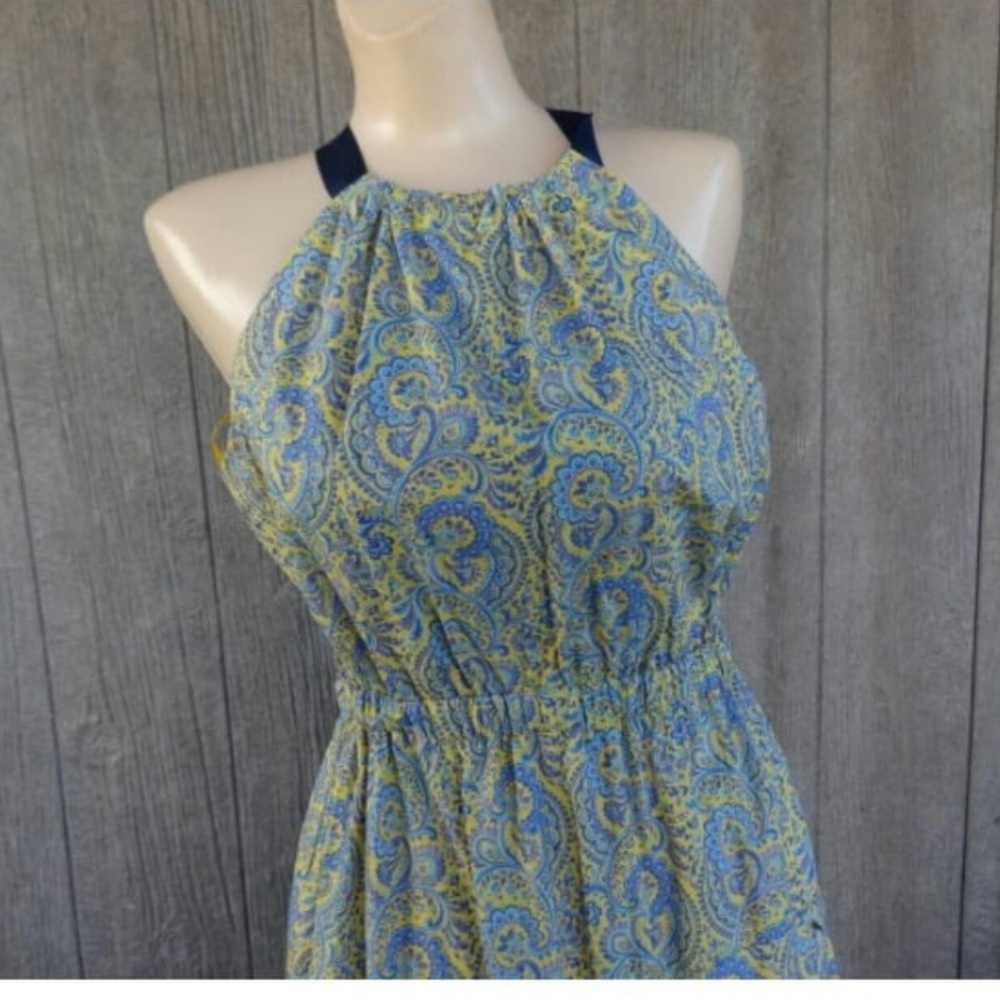 Antonio Melani liberty of London fabric Olivia blue floral/paisely halter 4